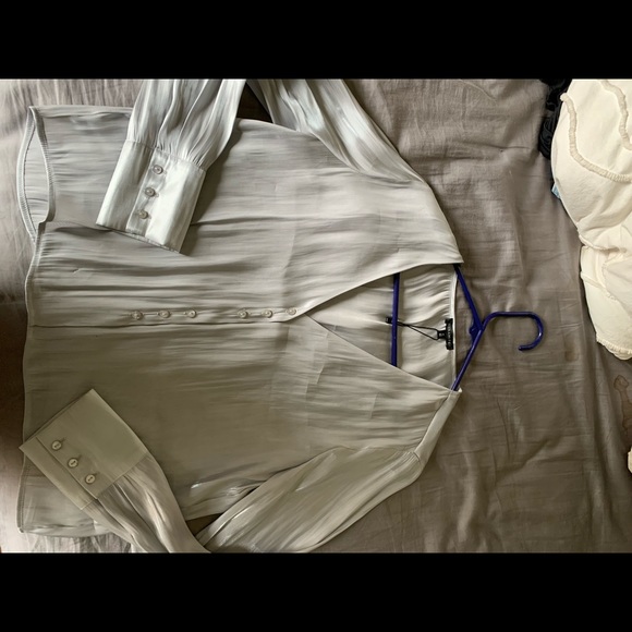 (2for$25) Dynamite Silver M Blouse Top - Picture 3 of 5